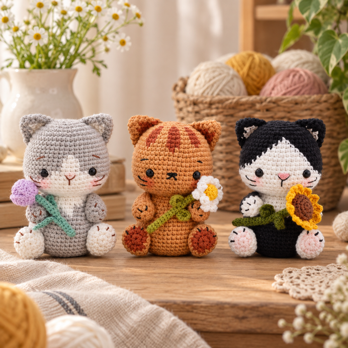 3 Kittens Crochet Pattern
