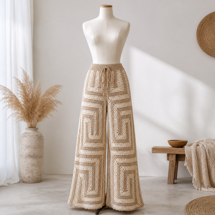 Adult Wide-Leg Crochet Pants Pattern
