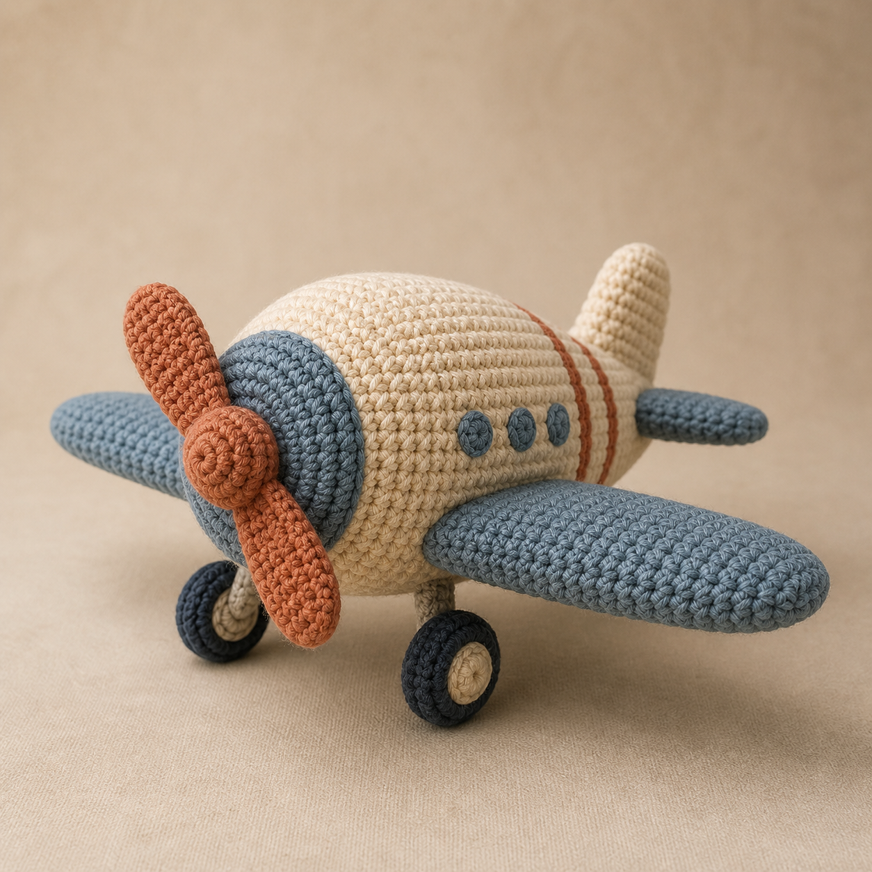Vintage Airplane Amigurumi Crochet Pattern