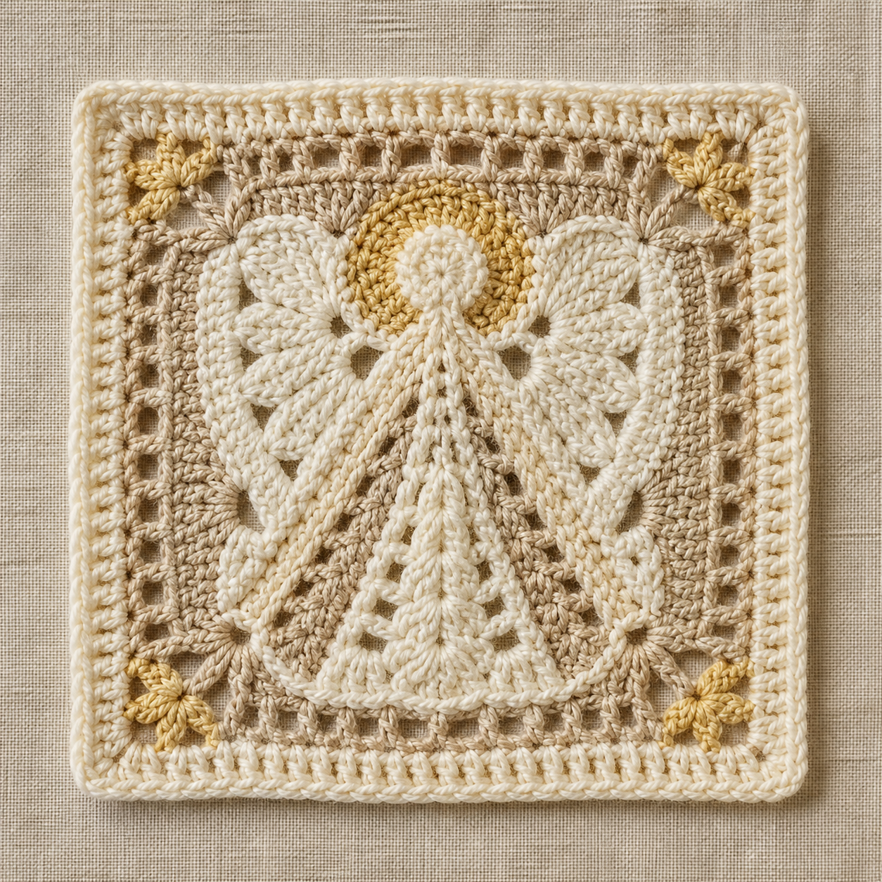Angel Motif Crochet Square Pattern