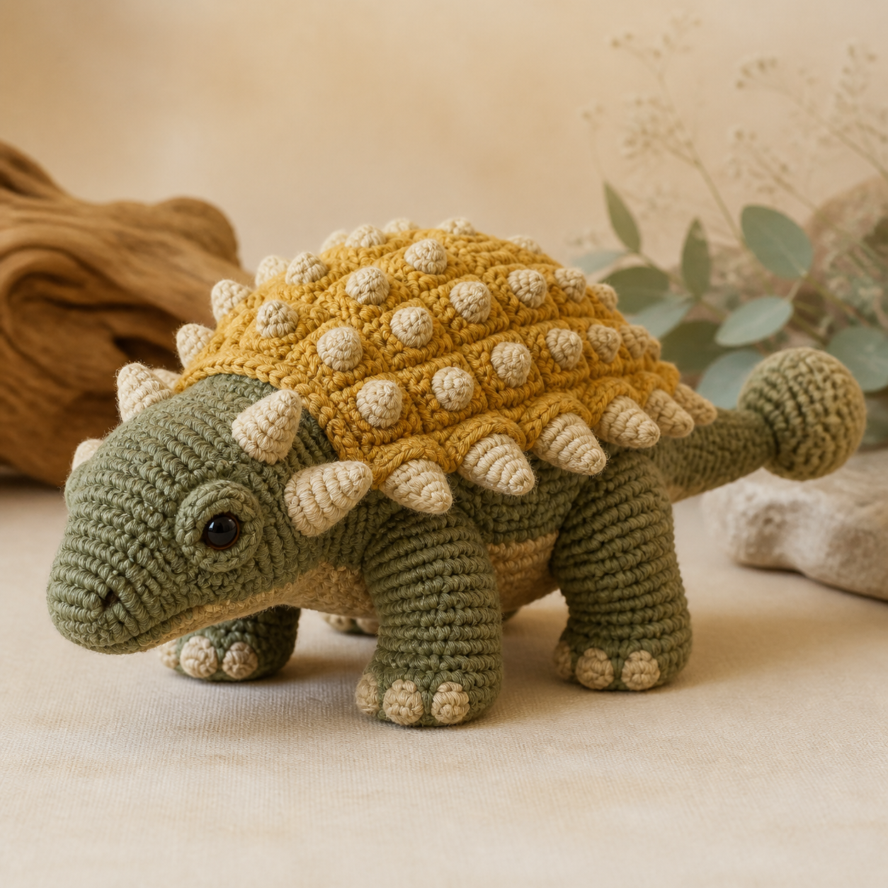 Armored Ankylosaurus Amigurumi Crochet Pattern
