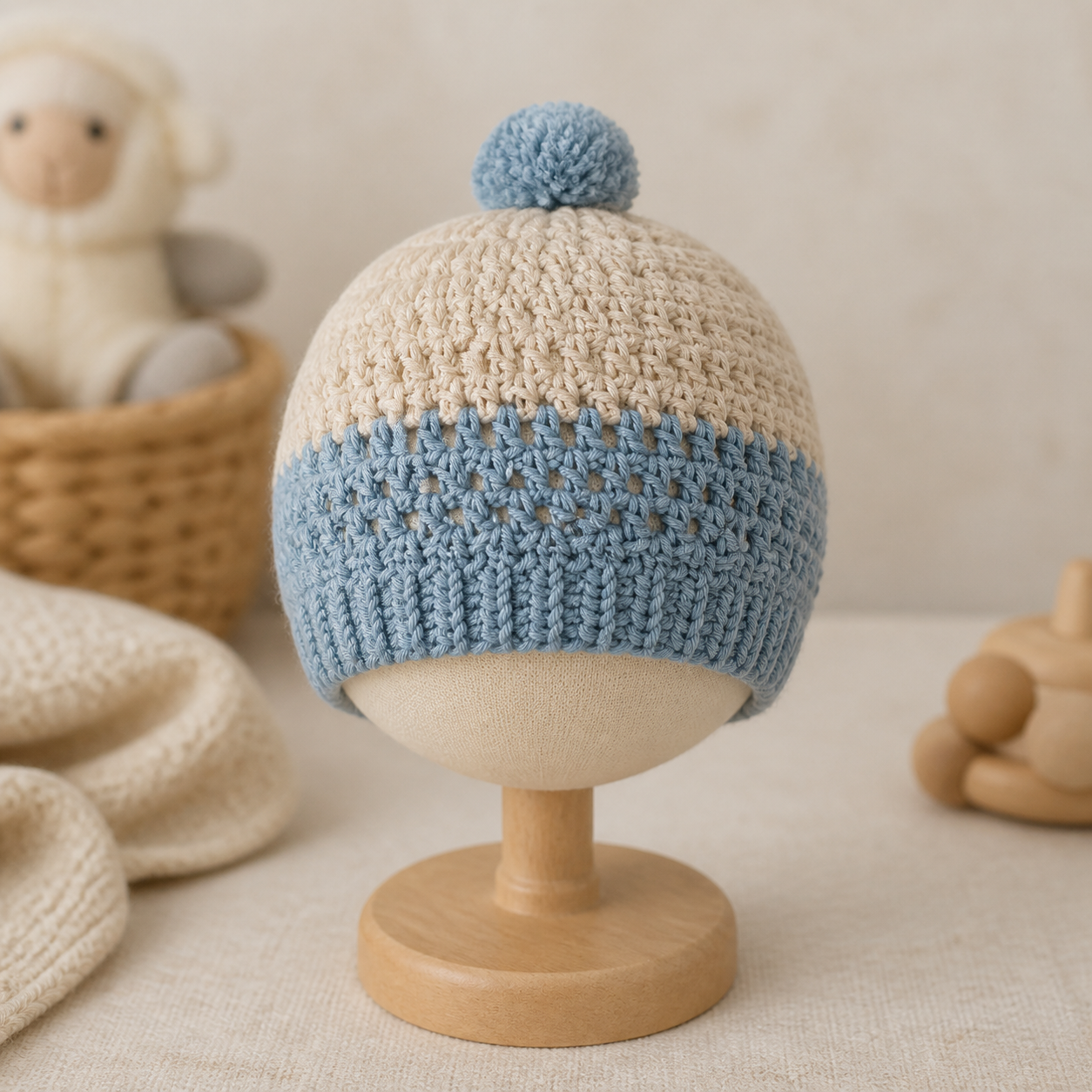 Vintage Baby Beanie Crochet Pattern