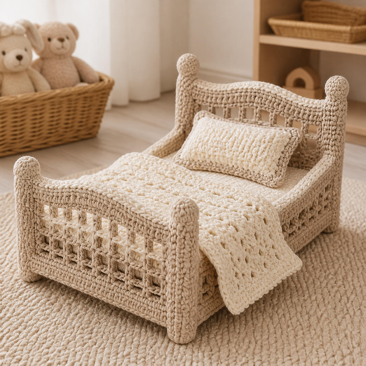Baby Doll Bed and Pillow Crochet Pattern