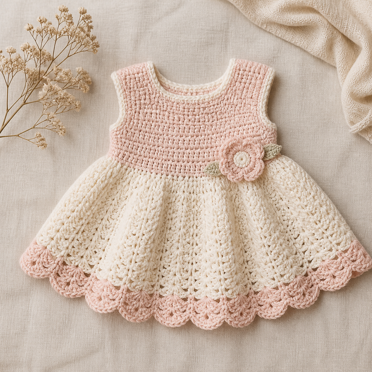 Scalloped Baby Dress Crochet Pattern