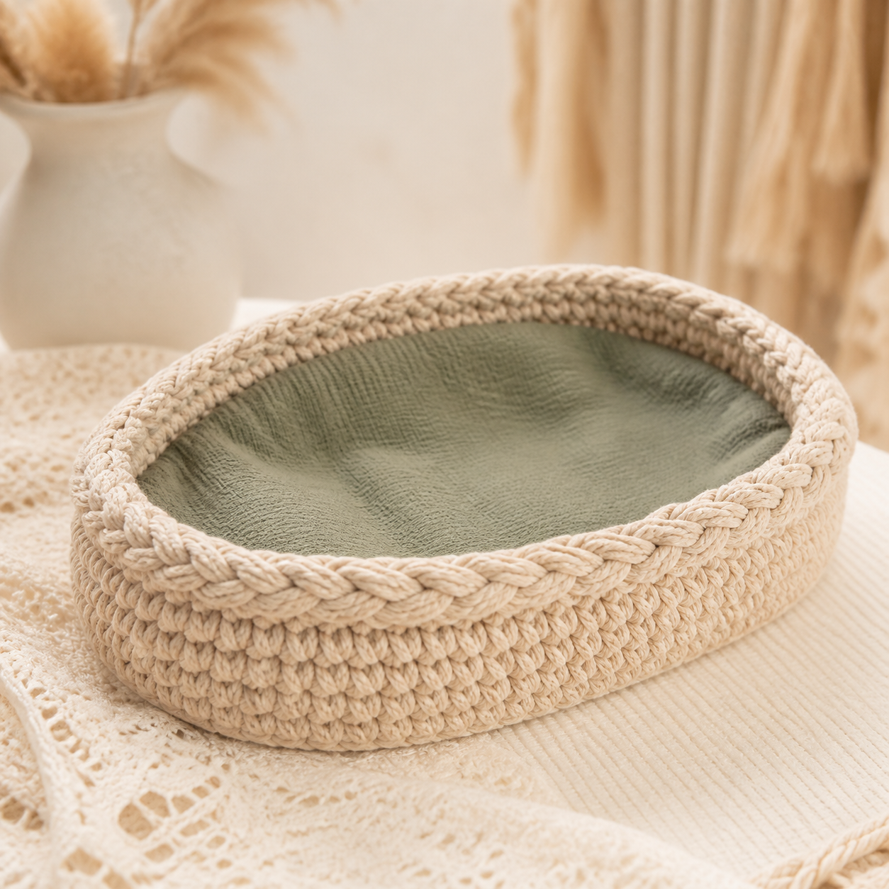 Braided Baby Photo Basket Crochet Pattern