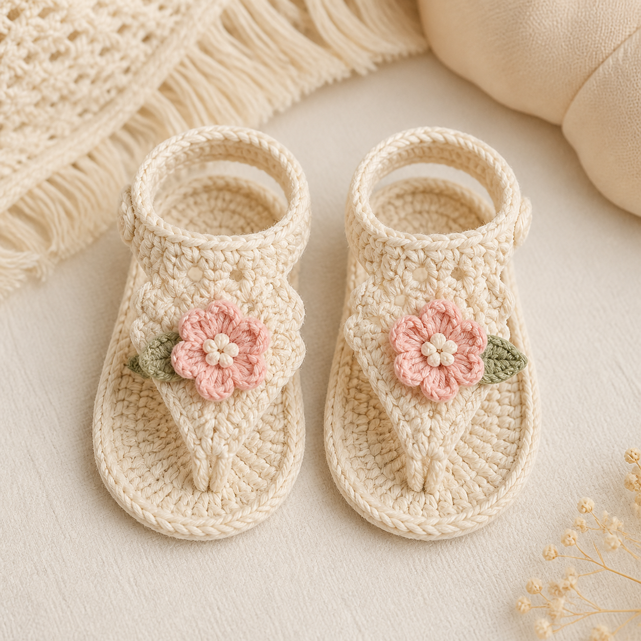 Baby Barefoot Sandals Crochet Pattern