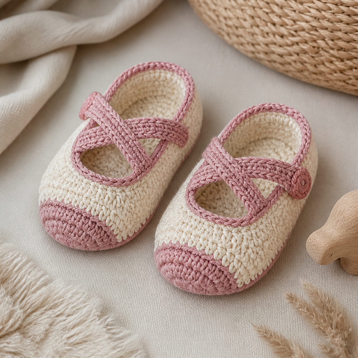 Cross-Strap Baby Shoes Crochet Pattern
