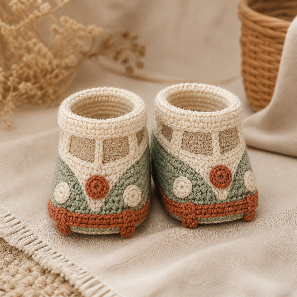 Baby Van Booties Crochet Pattern