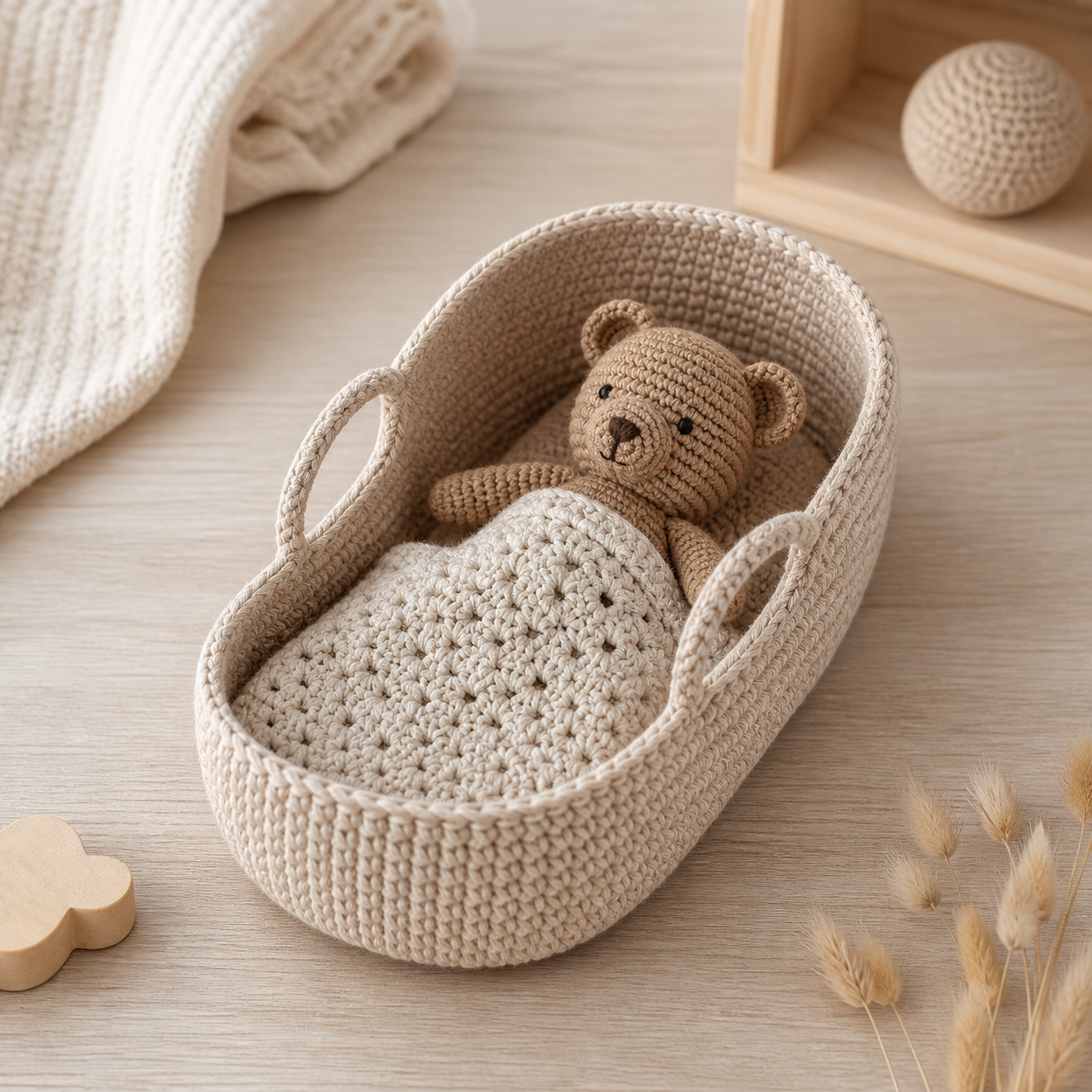 Teddy Bear Cradle Crochet Pattern