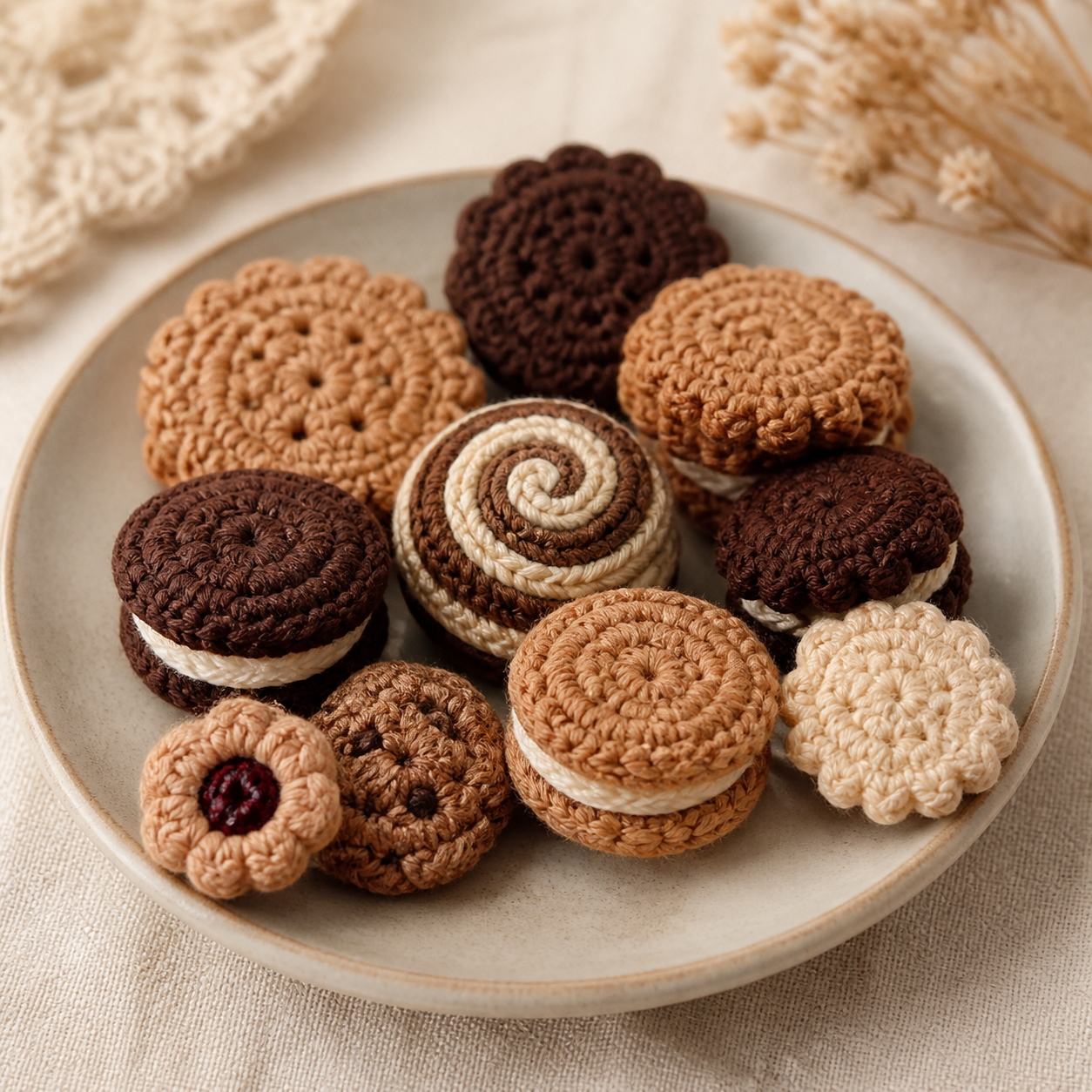 Miniature Biscuit Set Crochet Pattern