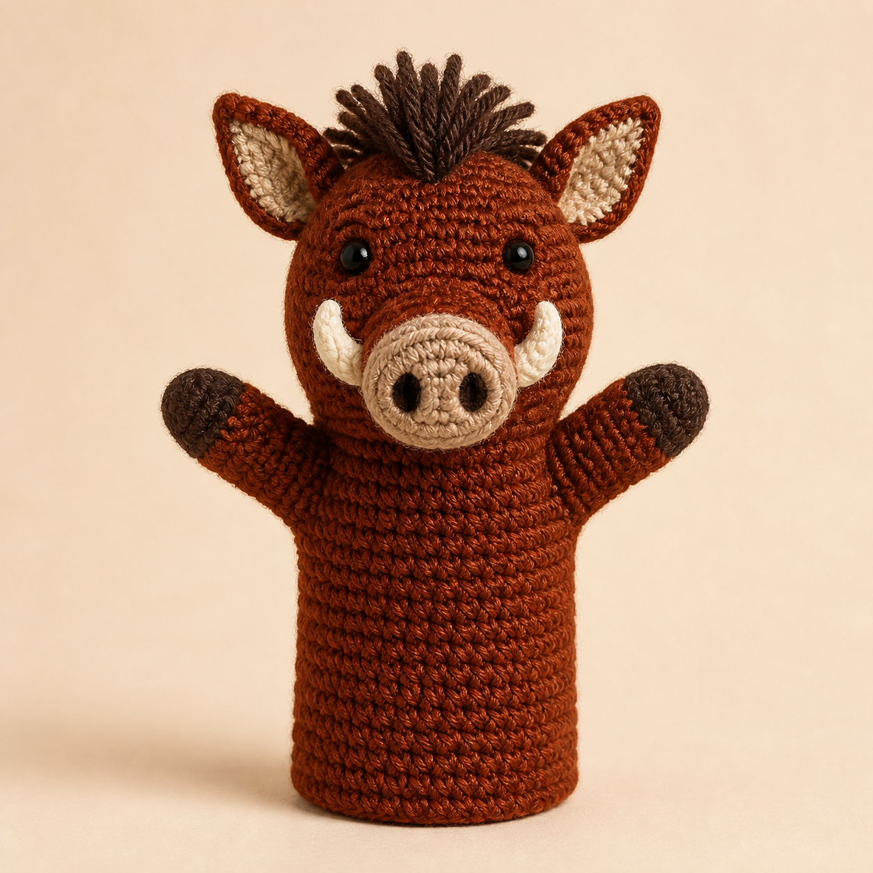 Boar Hand Puppet Crochet Pattern