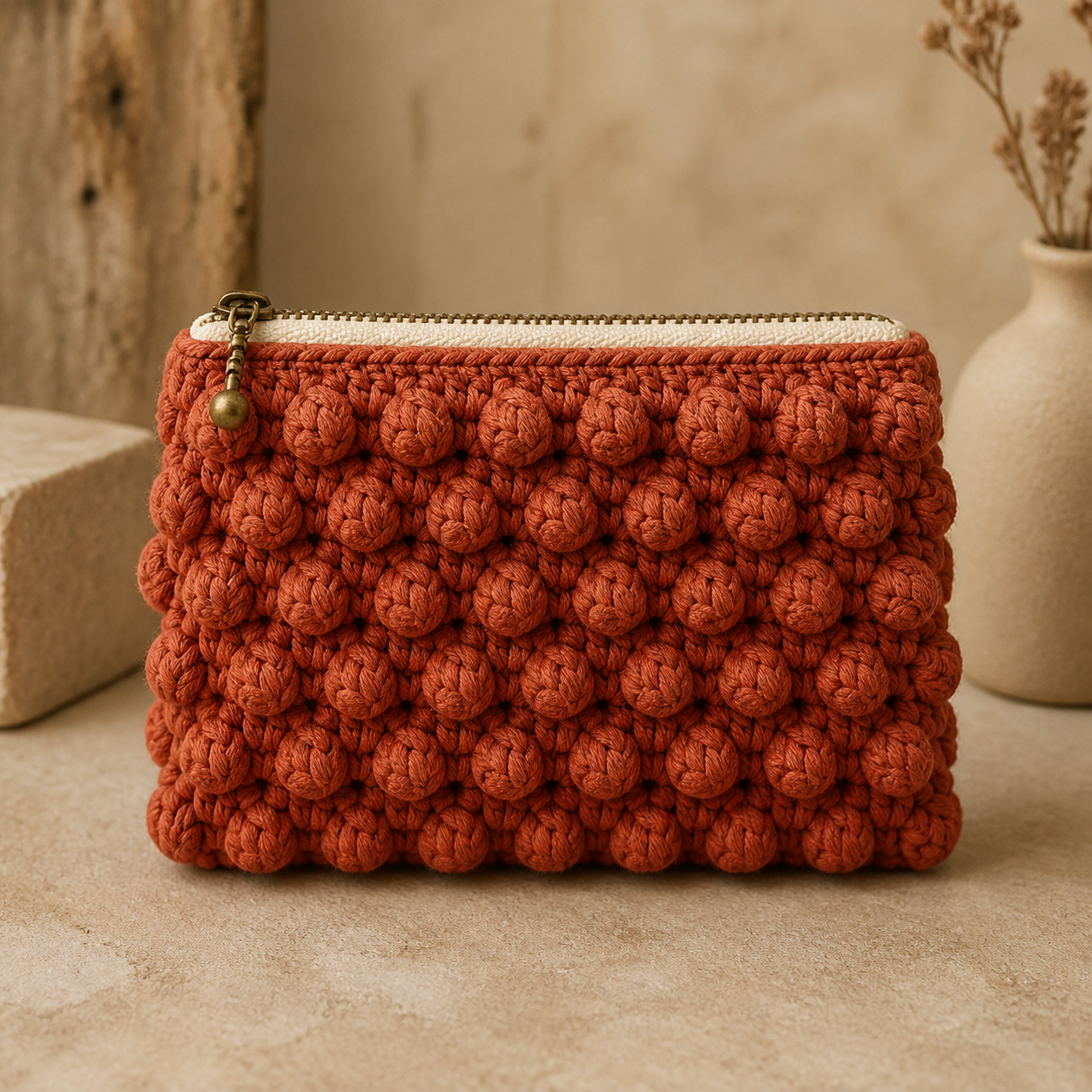 Bobble Texture Clutch Bag Crochet Pattern