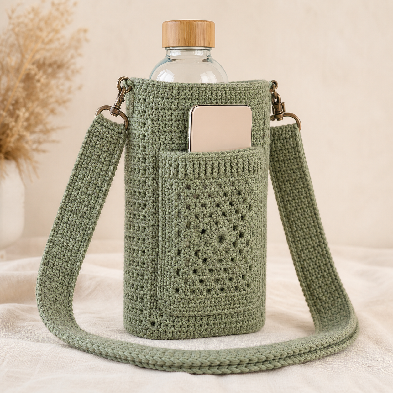 Bottle Holder with Phone Pocket Crochet Pattern