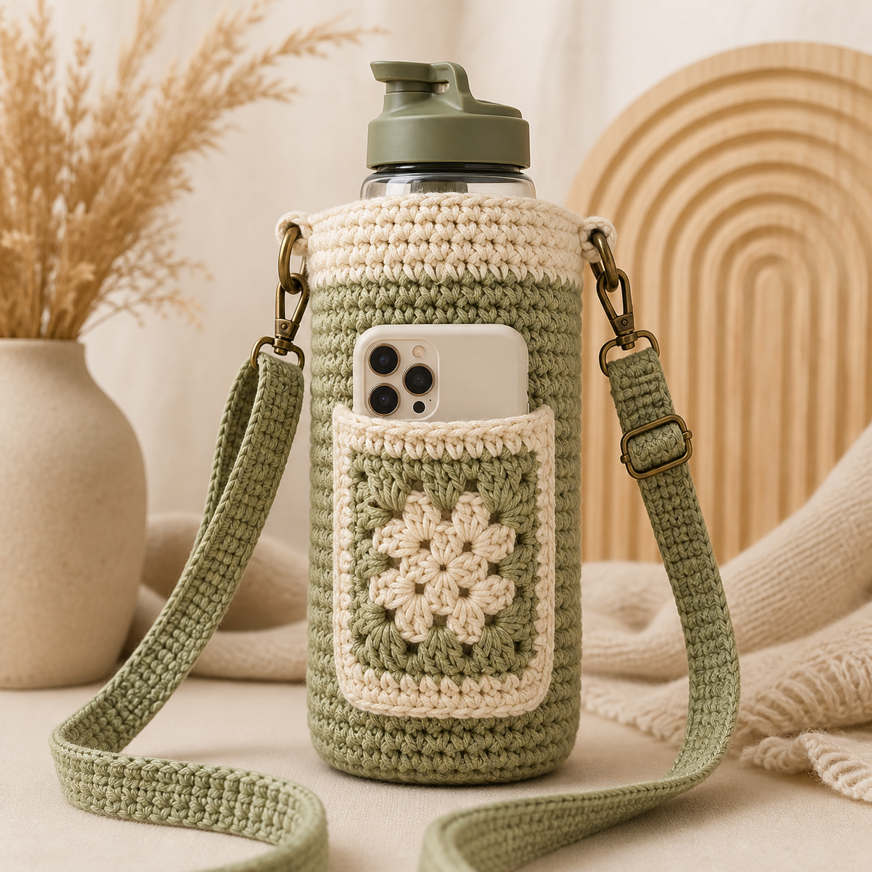 Bottle Holder with Phone Pocket Crochet Pattern