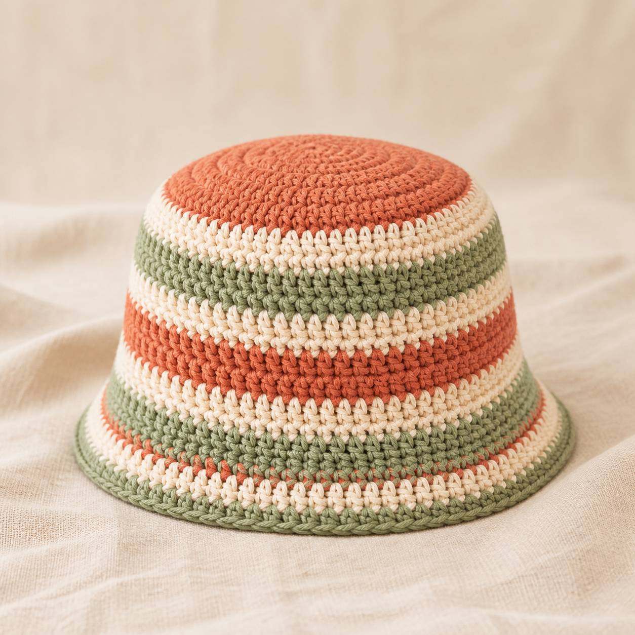 Straight Brim Bucket Hat Crochet Pattern