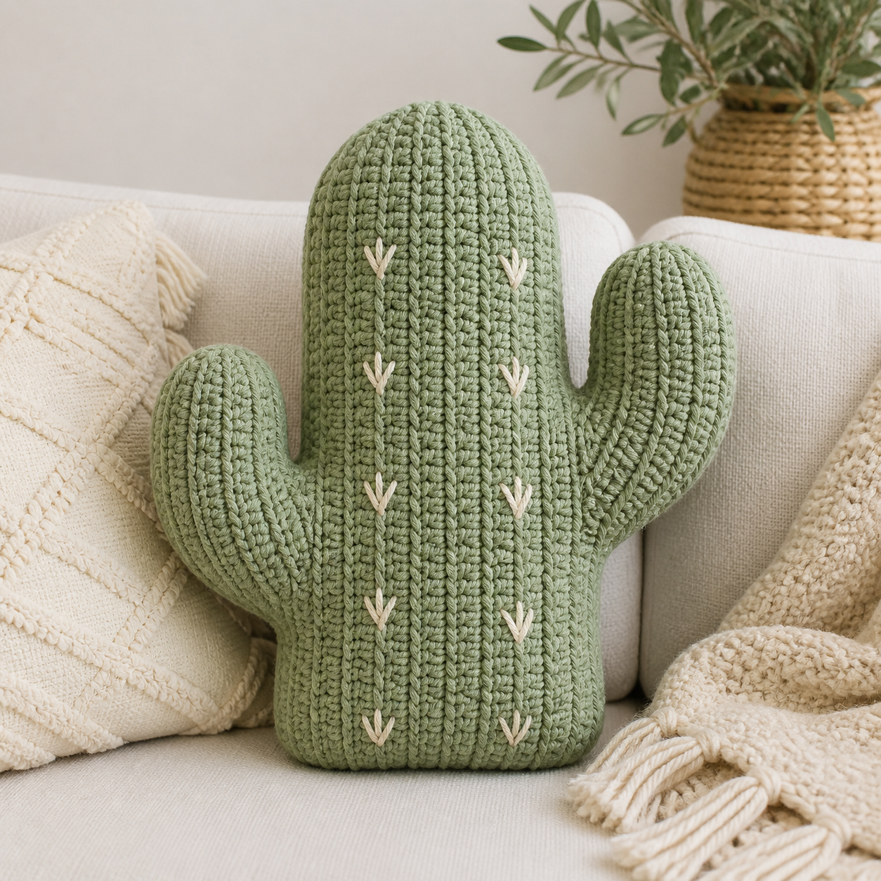 Cactus Throw Pillow Crochet Pattern