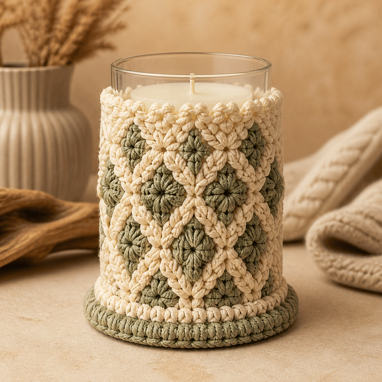 Textured Candle Holder Crochet Pattern