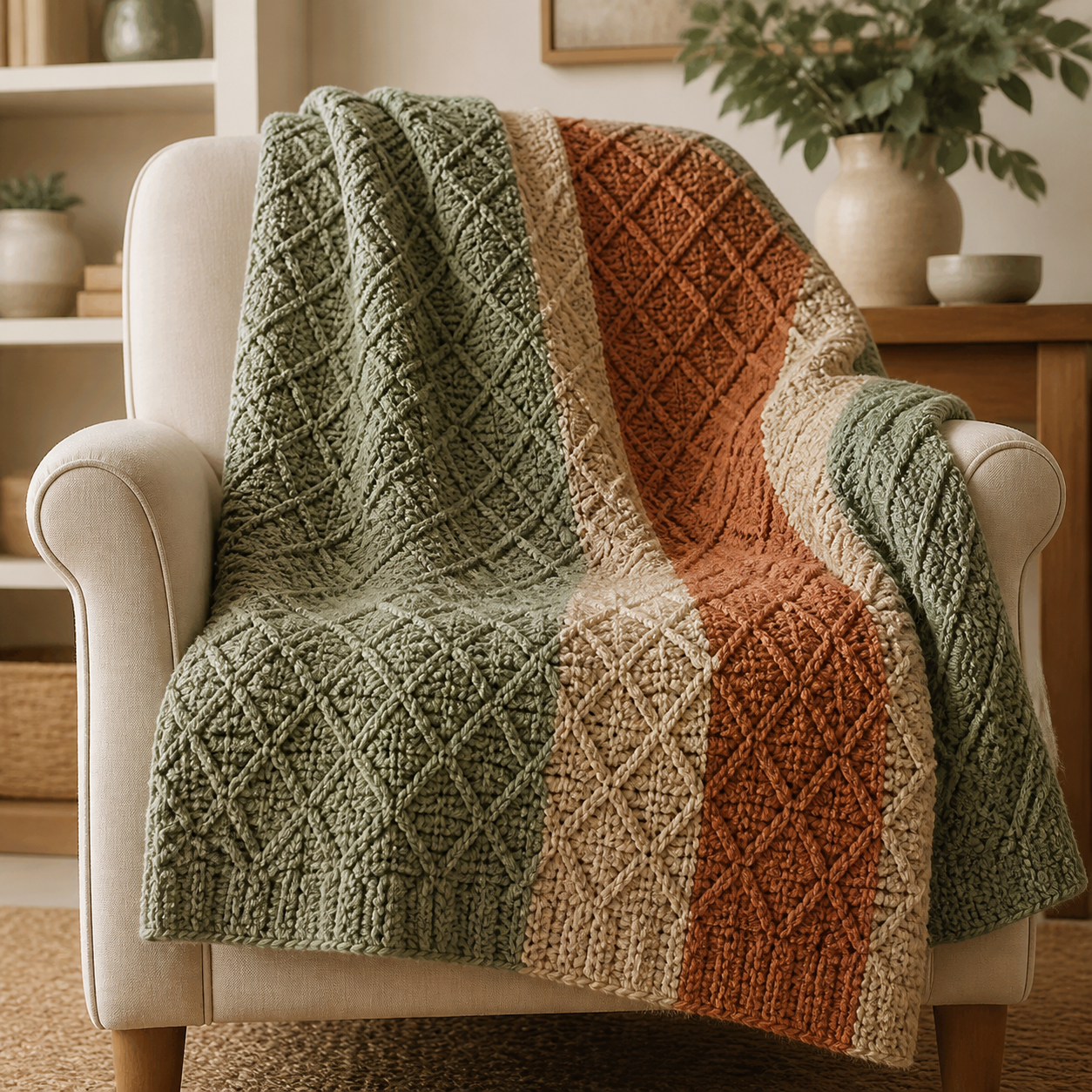 Carissa Textured Throw Blanket Crochet Pattern