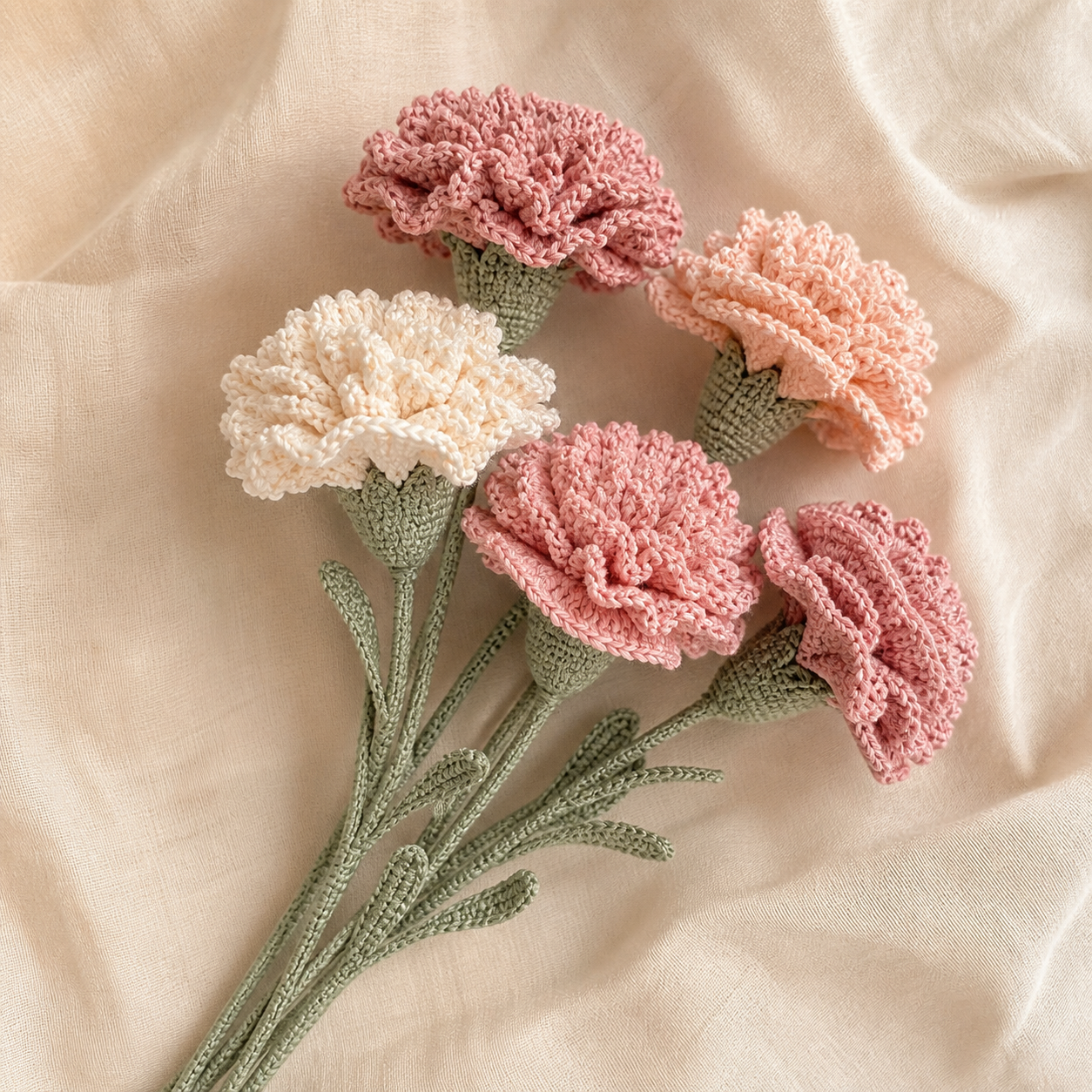Carnation Flower Crochet Pattern