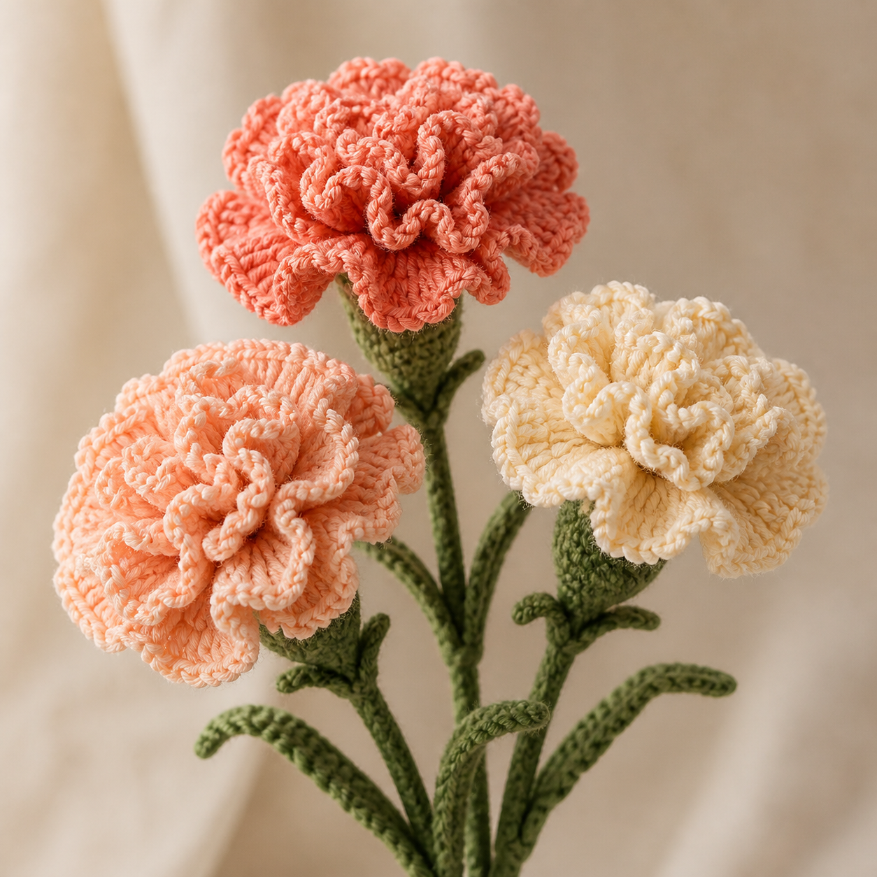Carnation Flower Bouquet Crochet Pattern