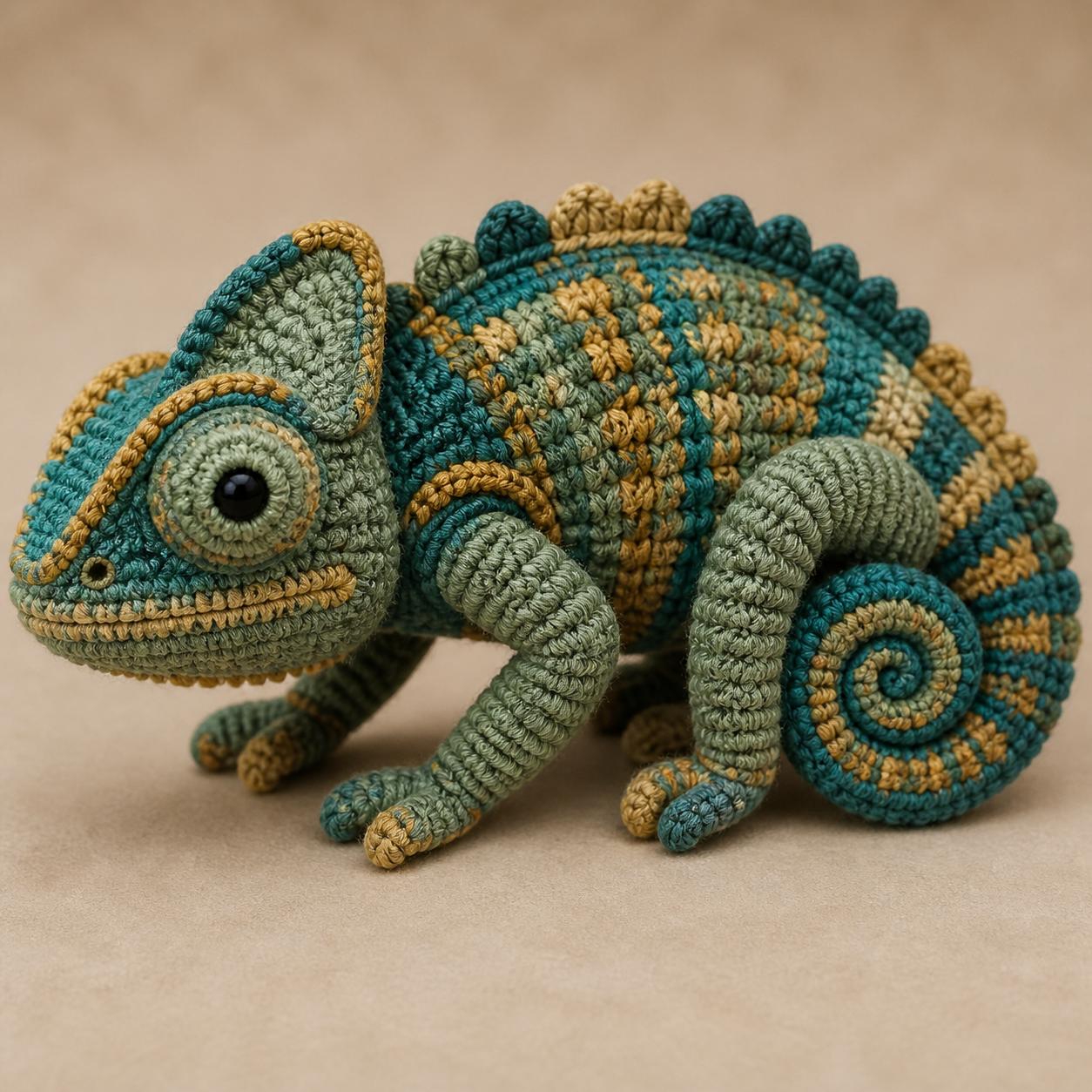 Colorful Chameleon Amigurumi Crochet Pattern
