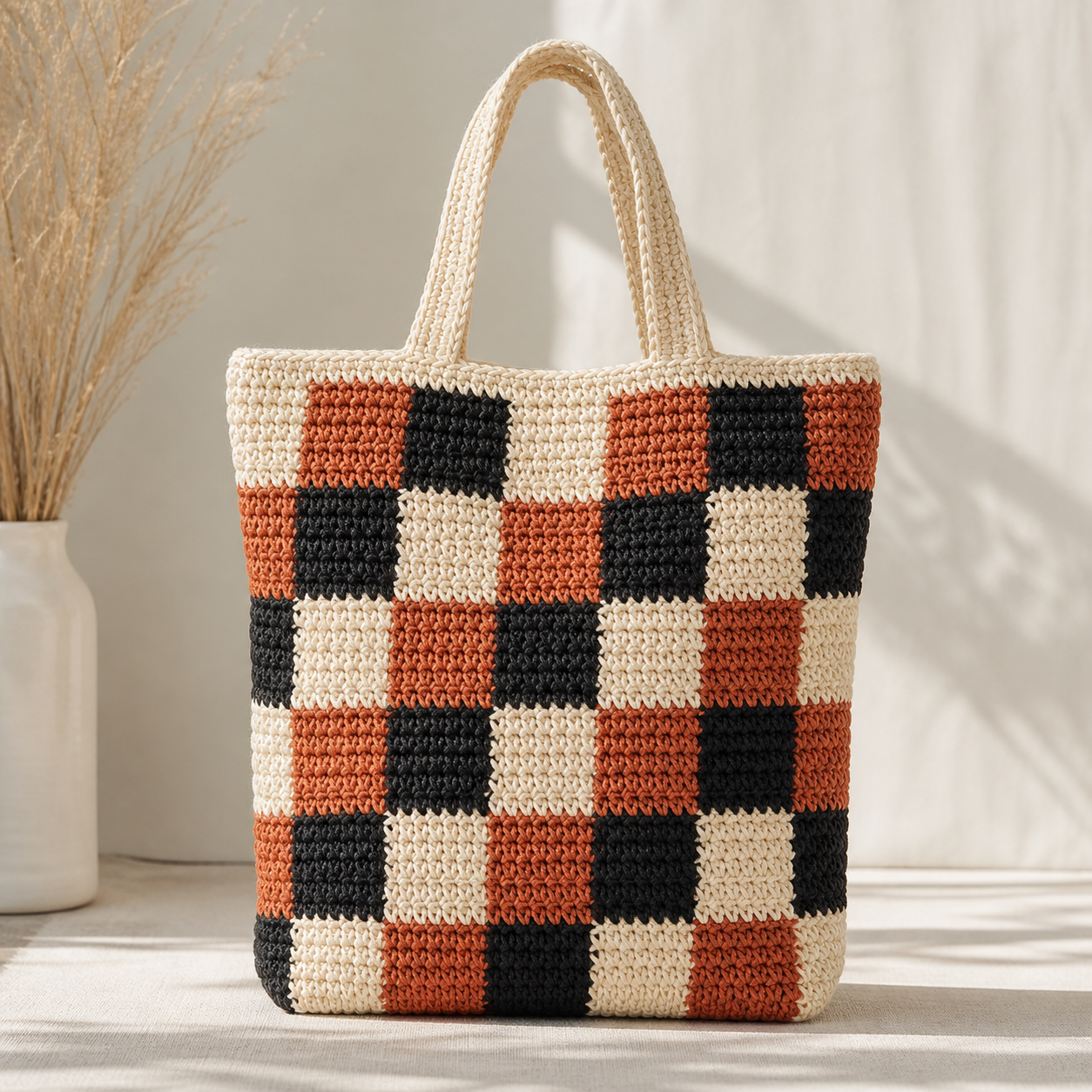 Checkerboard Tote Bag Crochet Pattern