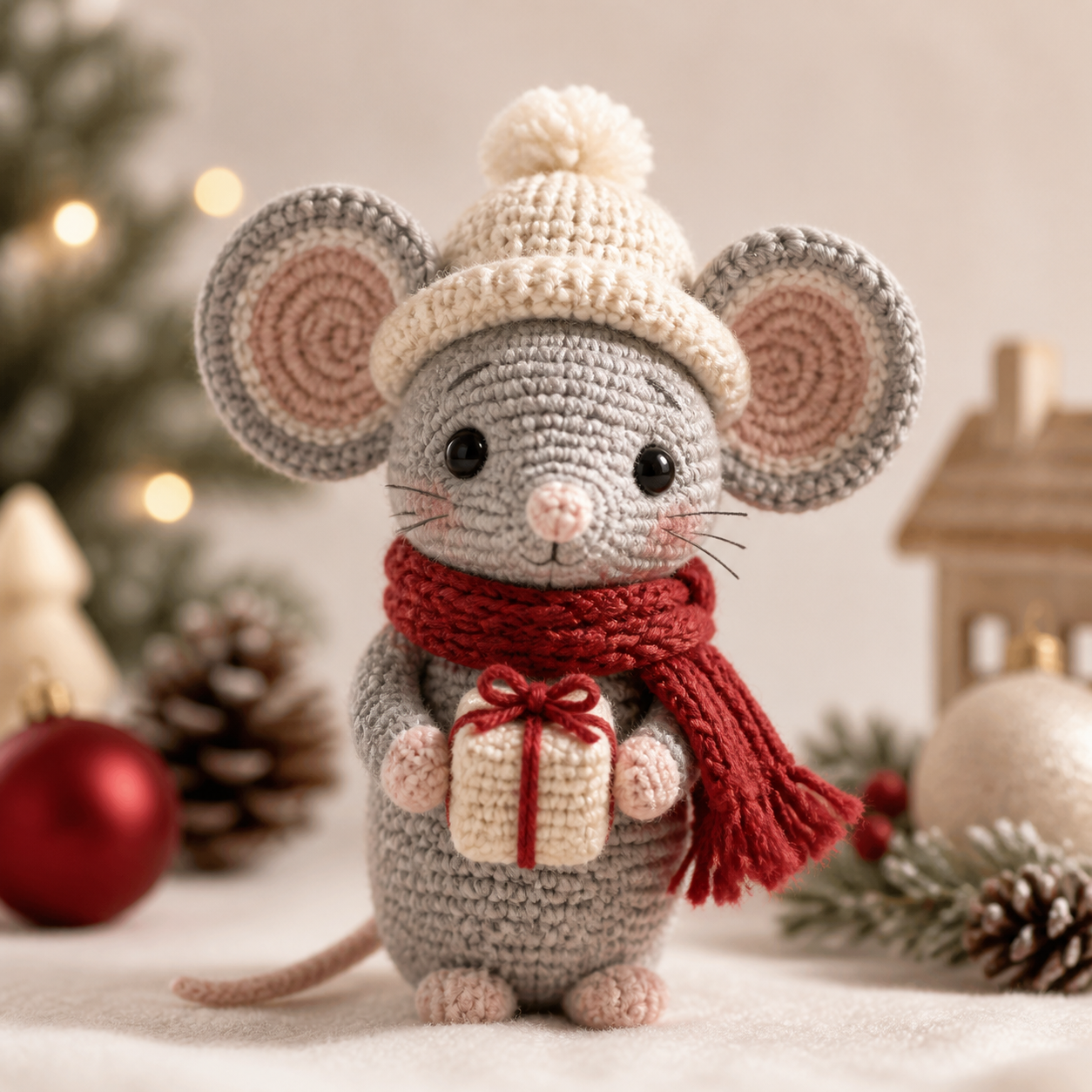 Christmas Mouse Amigurumi Crochet Pattern