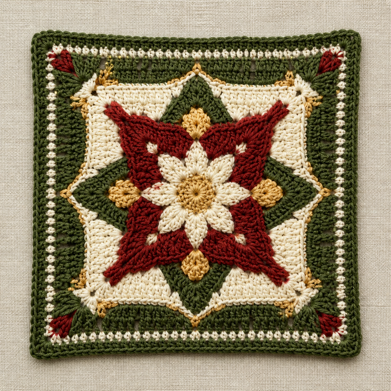 Christmas Granny Square Crochet Pattern