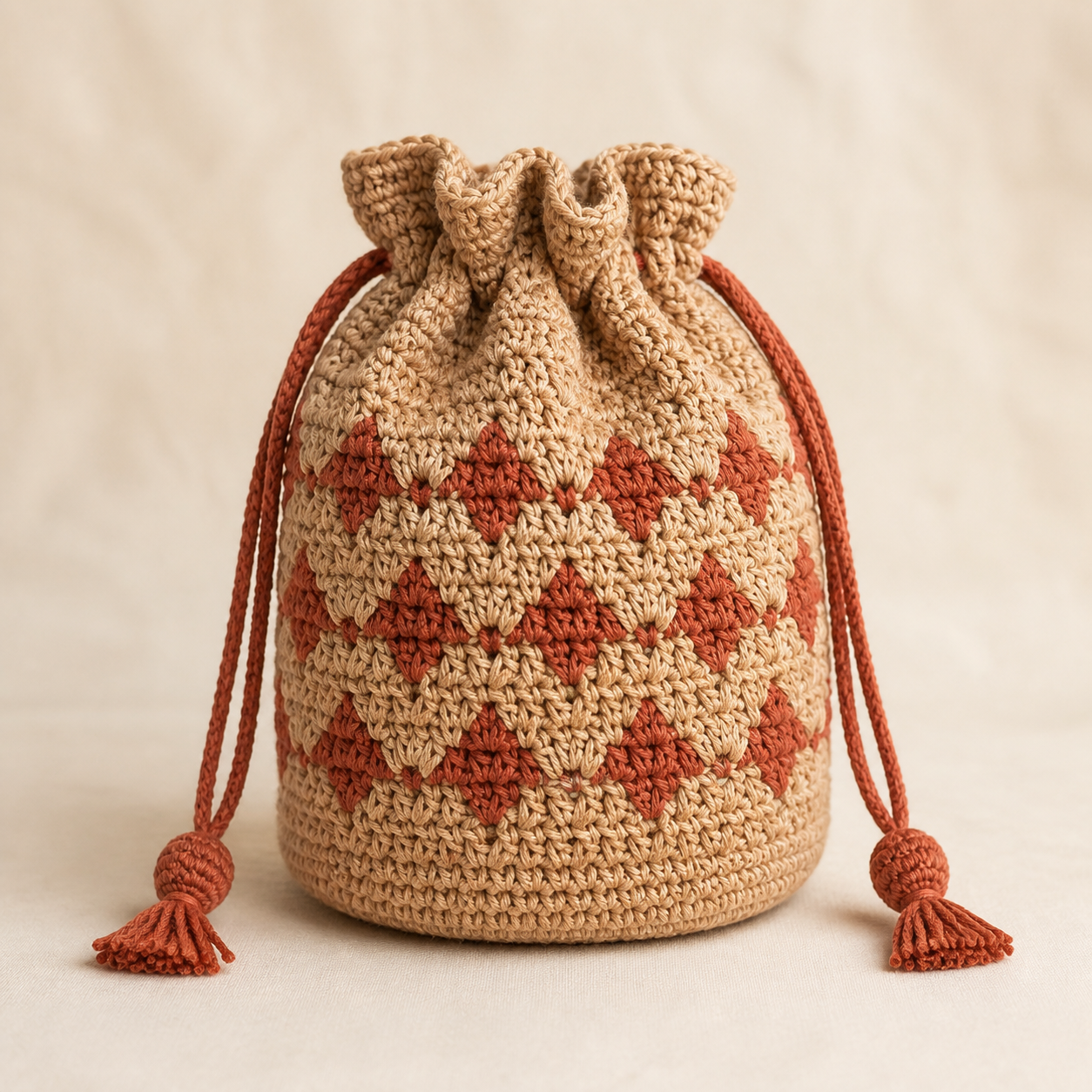 Cinta Drawstring Pouch Crochet Pattern