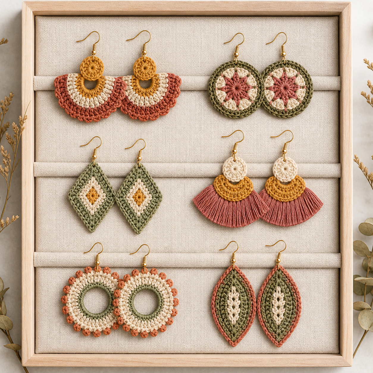 Botanical Crochet Earrings Collection Volume Two