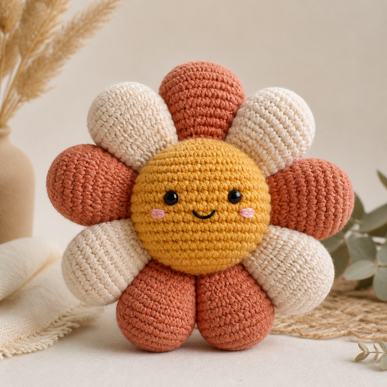 Smiling Flower Plush Crochet Pattern