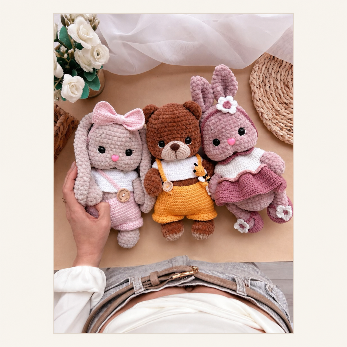 Fluffy Babies Crochet Pattern finished crochet design