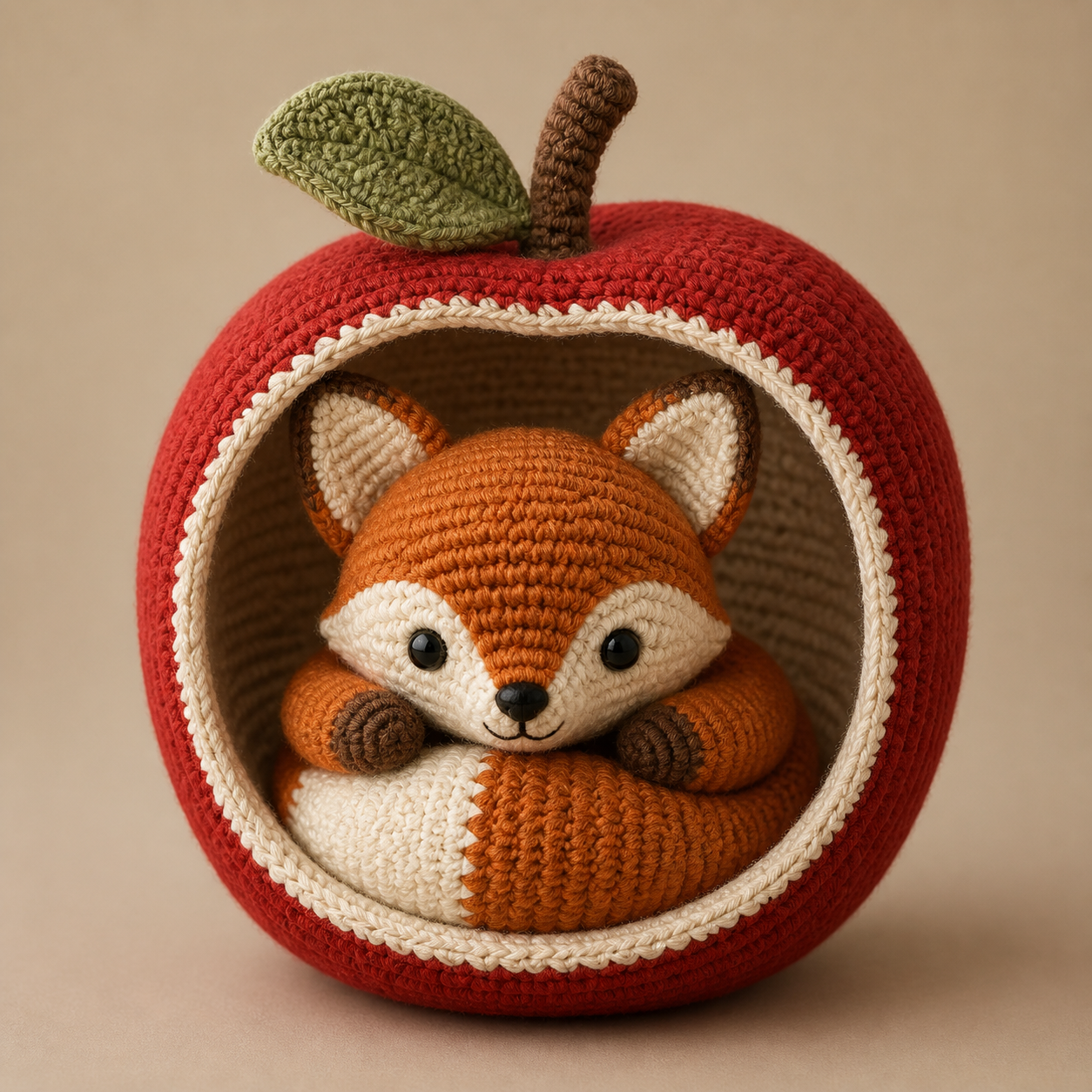 Baby Fox in Apple Amigurumi Crochet Pattern