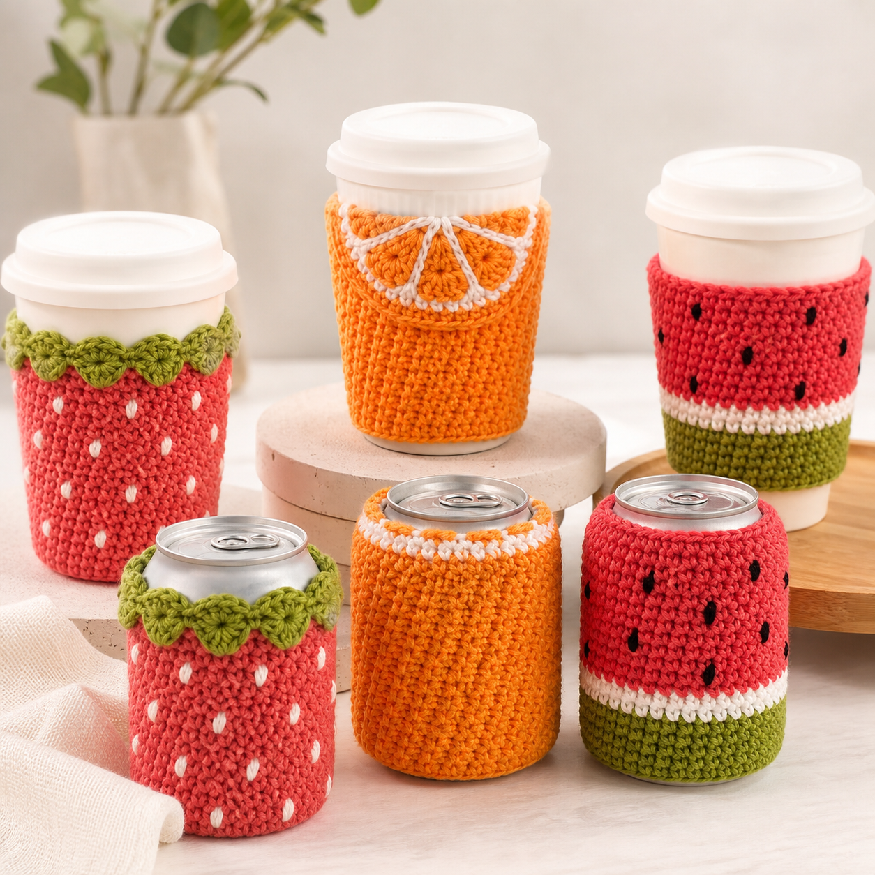 Fruit Cup and Can Covers Crochet Pattern