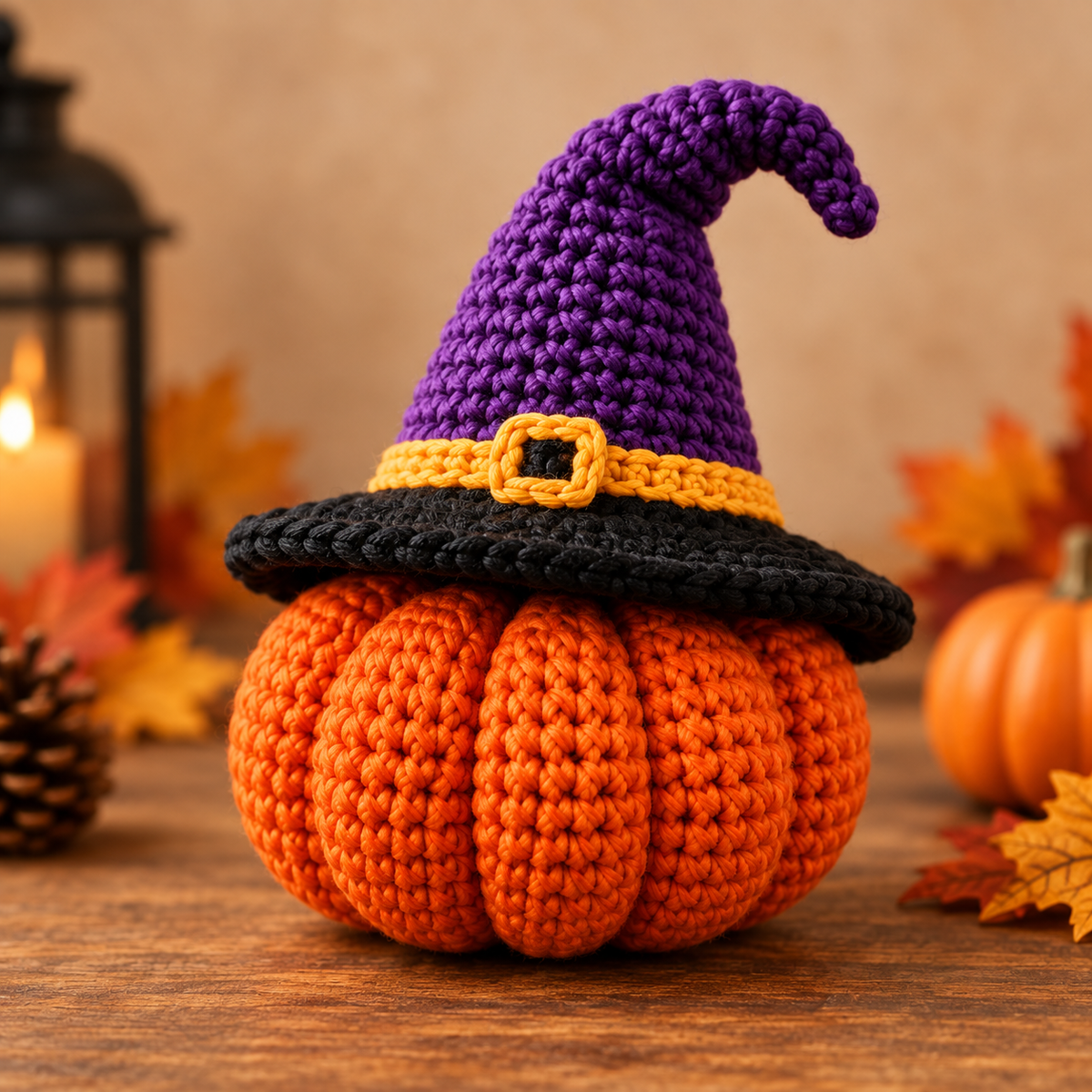 Generated product photo - Witch Hat Pumpkin Crochet Pattern