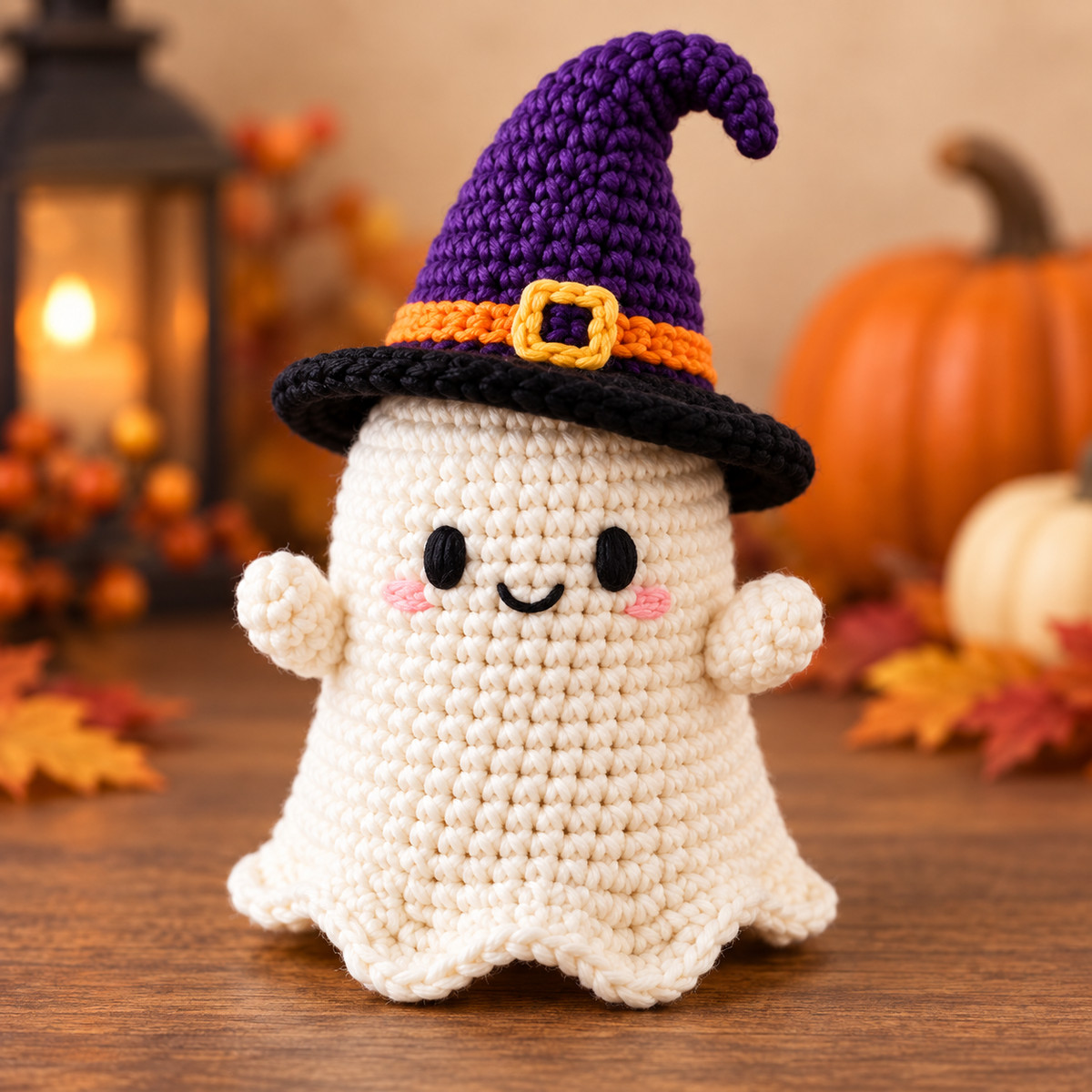 Generated product photo - Ghost with Witch Hat Crochet Pattern