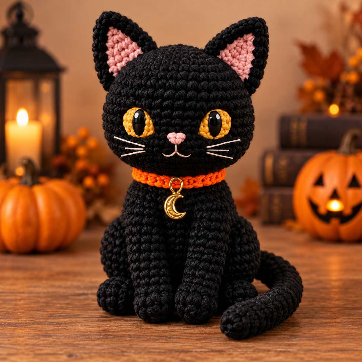 Generated product photo - Spooky Black Cat Crochet Pattern