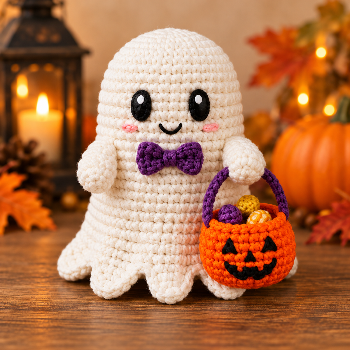 Generated product photo - Trick-or-Treat Ghost Crochet Pattern