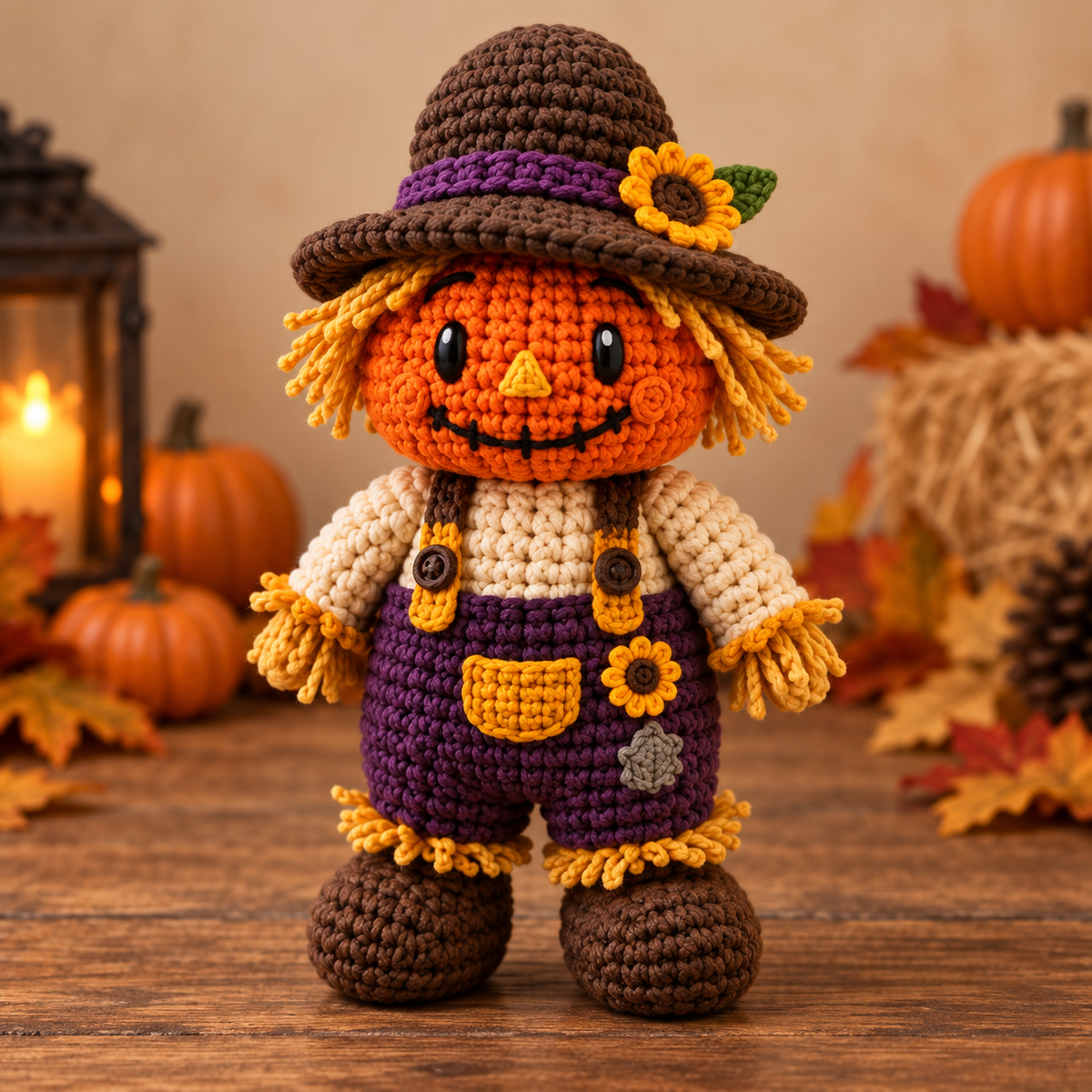 Generated product photo - Pumpkin Scarecrow Crochet Pattern