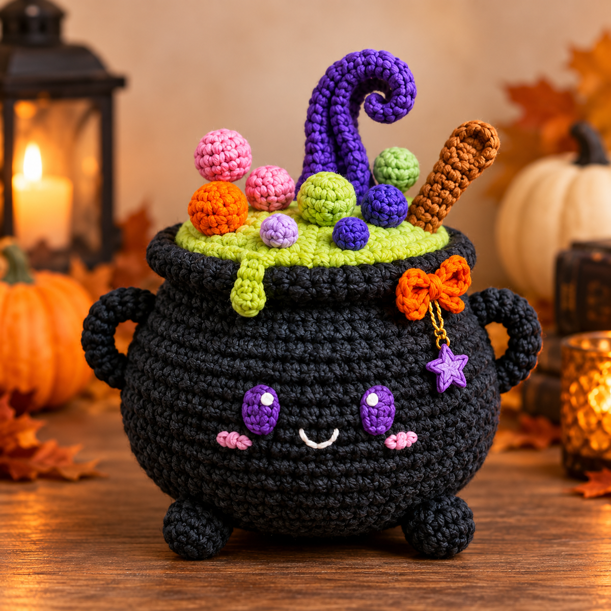 Generated product photo - Bubbling Witch Cauldron Crochet Pattern