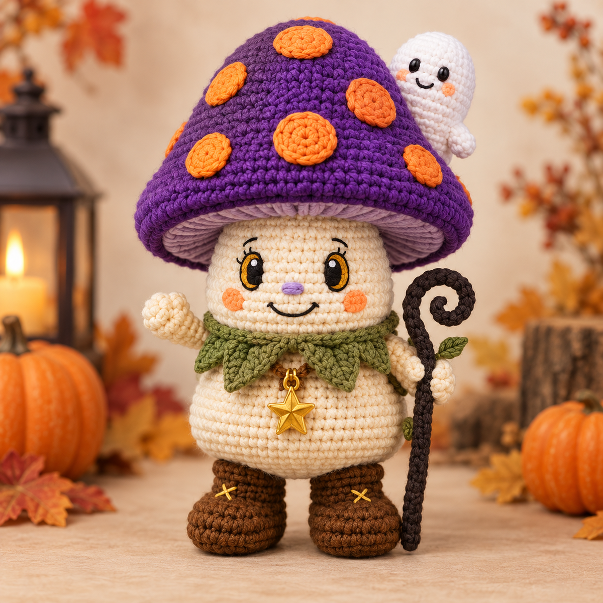 Generated product photo - Haunted Mushroom Witch Crochet Pattern