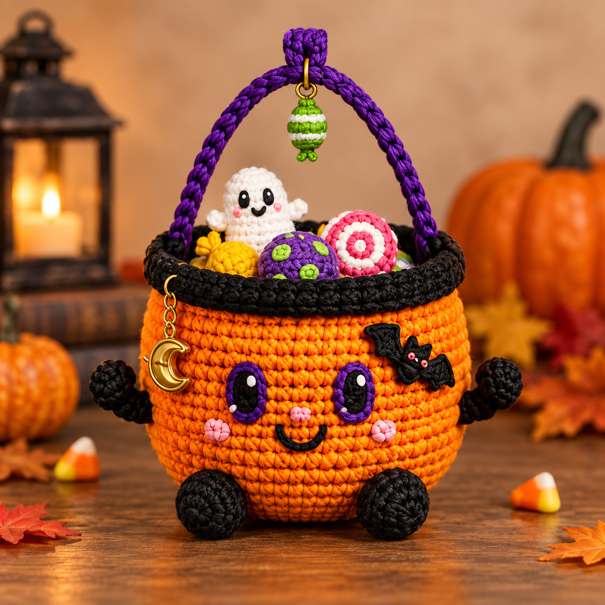 Generated product photo - Mini Haunted Bucket Ornament Crochet Pattern