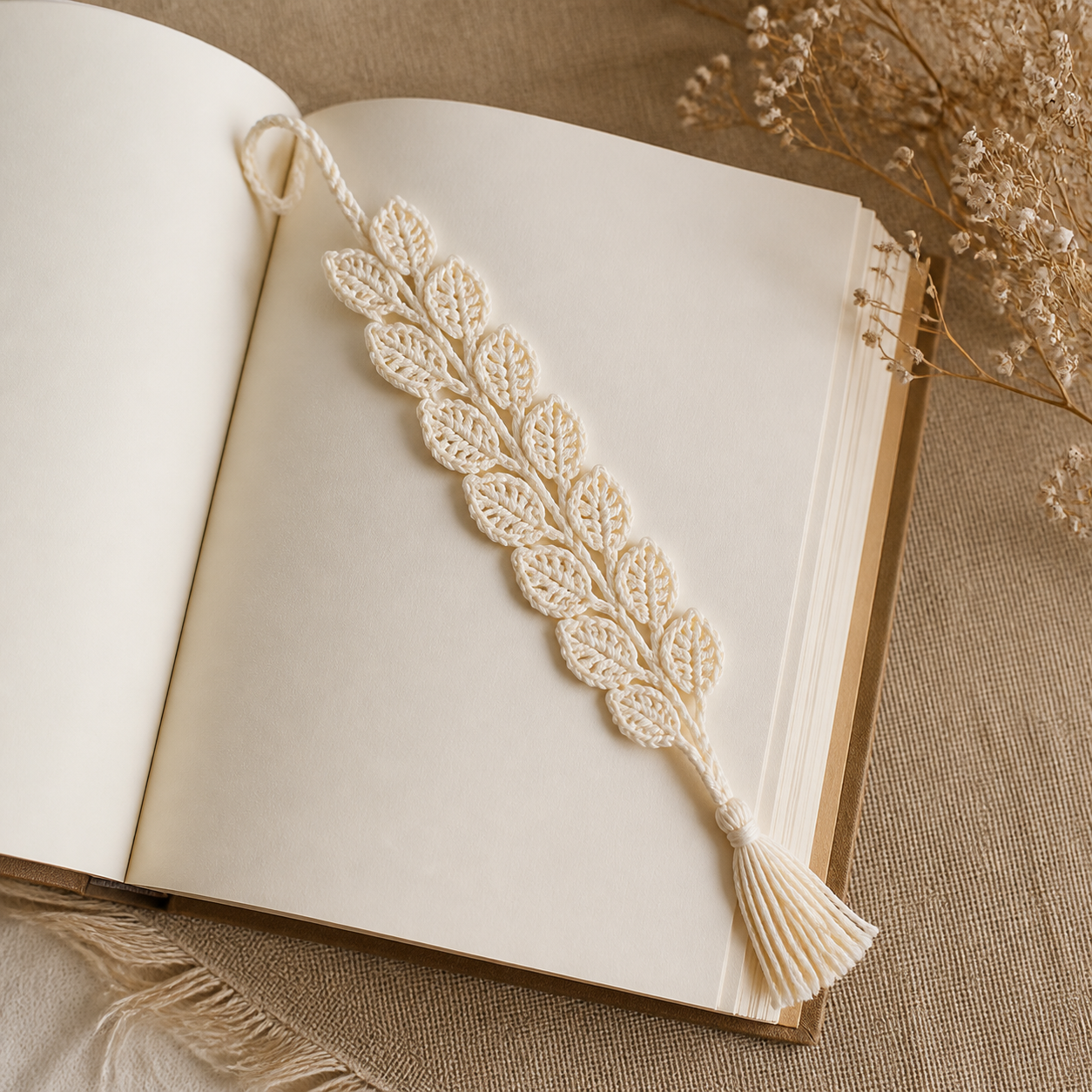 Leaf Bookmark Crochet Pattern