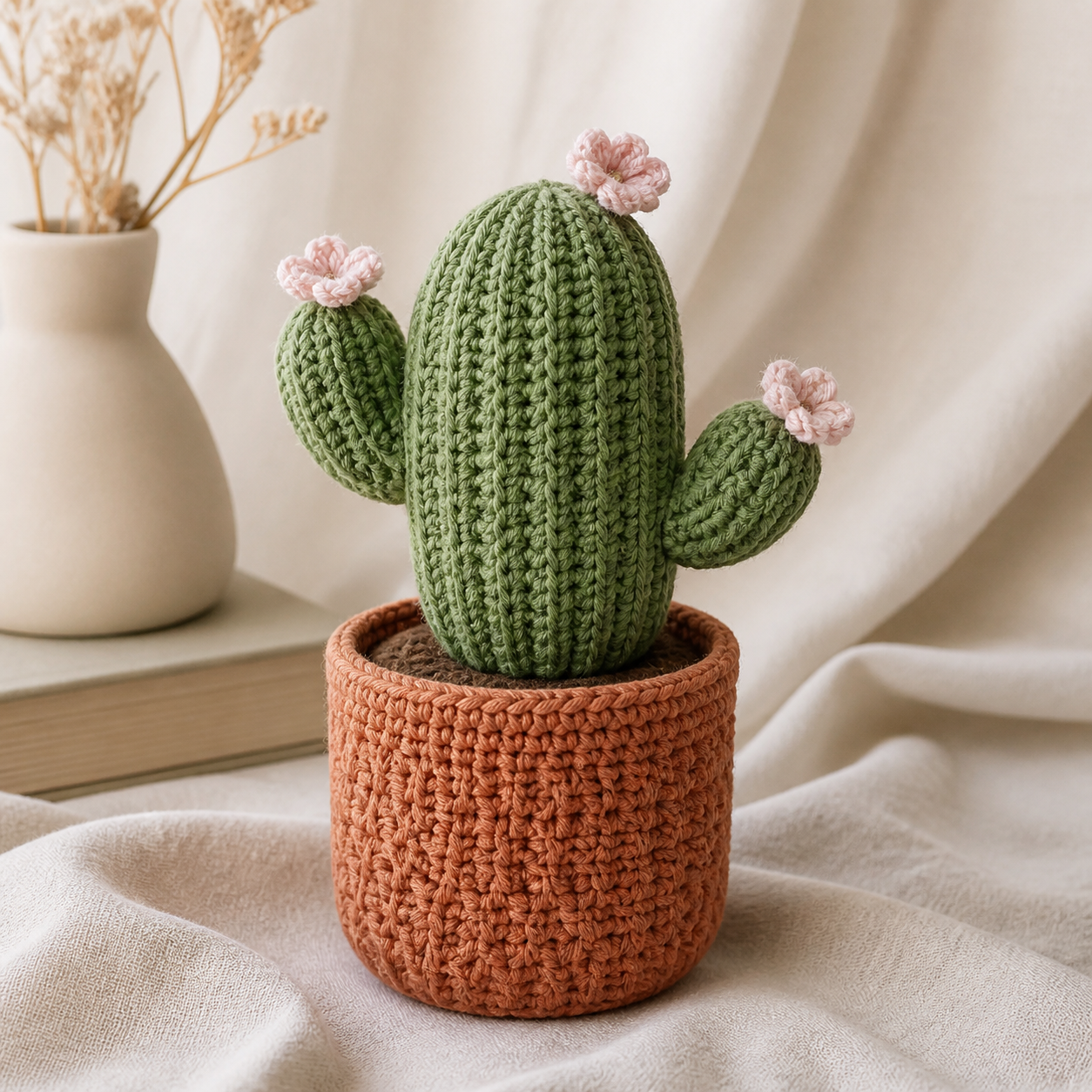 Blooming Potted Cactus Crochet Pattern
