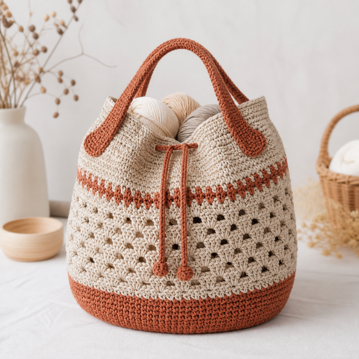 Drawstring Project Bag Crochet Pattern