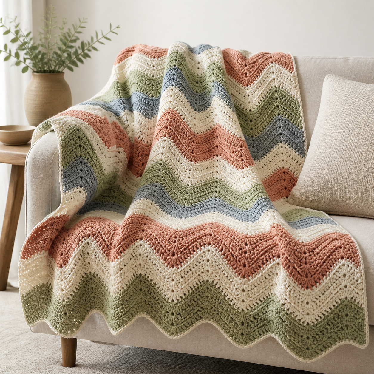 Cascading Ripple Blanket Crochet Pattern