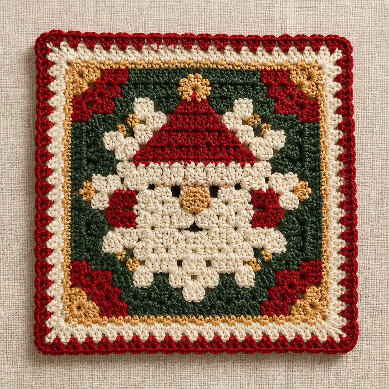 Santa Granny Square Crochet Pattern