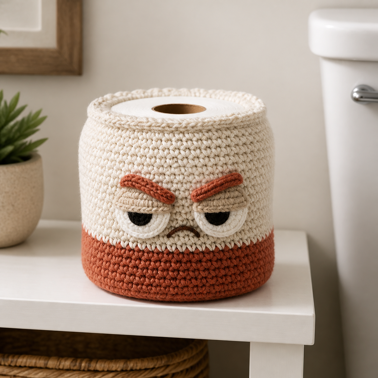 Grumpy Toilet Roll Cover Crochet Pattern