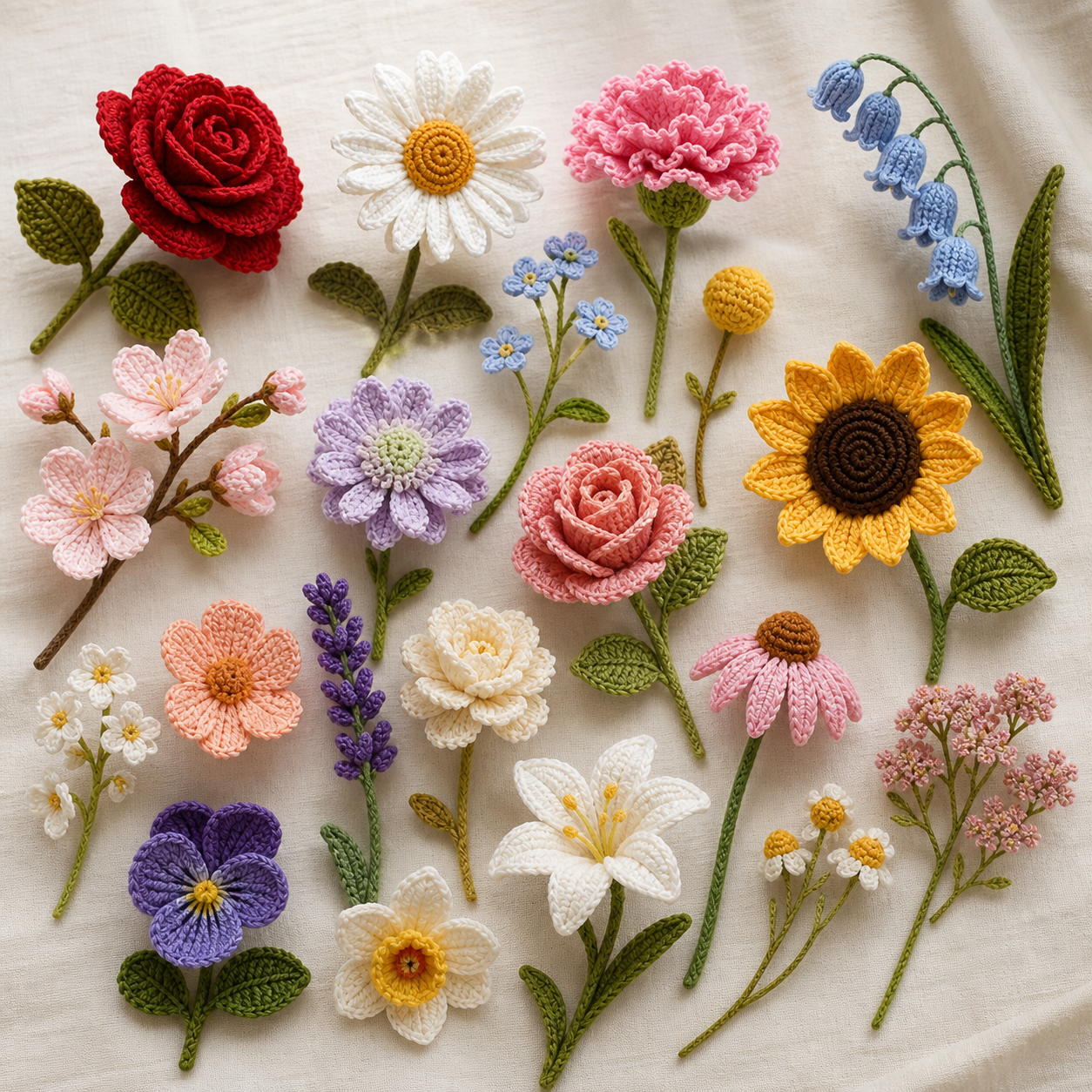 Twenty Crochet Flower Patterns Collection