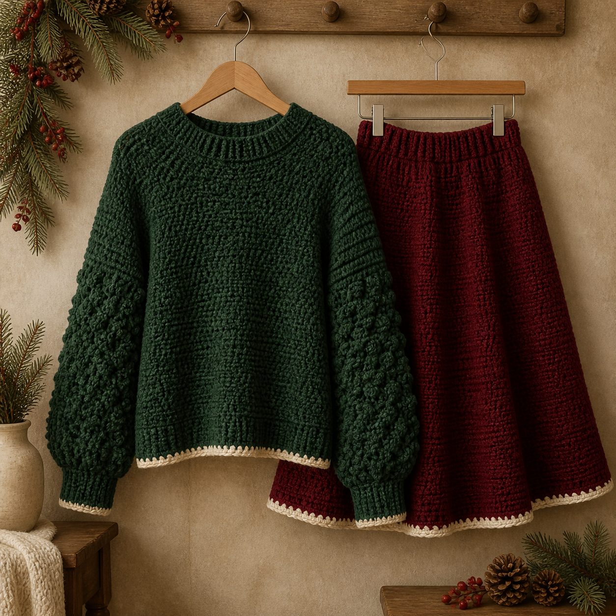 Winter Pullover and Skirt Set Crochet Pattern